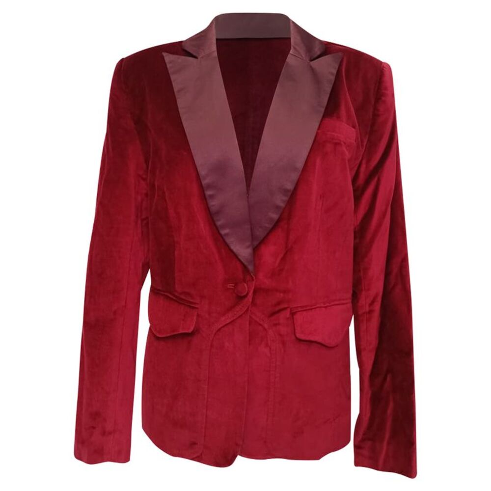Altuzarra for Target Velvet Blazer in Red Cotton